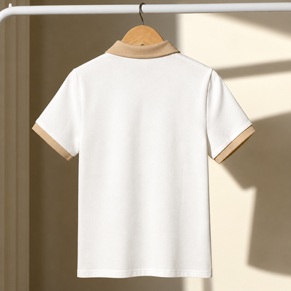 Men’s Premium Casual Color Block Polo T-Shirt | Half Sleeve Collared T-Shirt with Zipper | Stylish Regular Fit for Men
