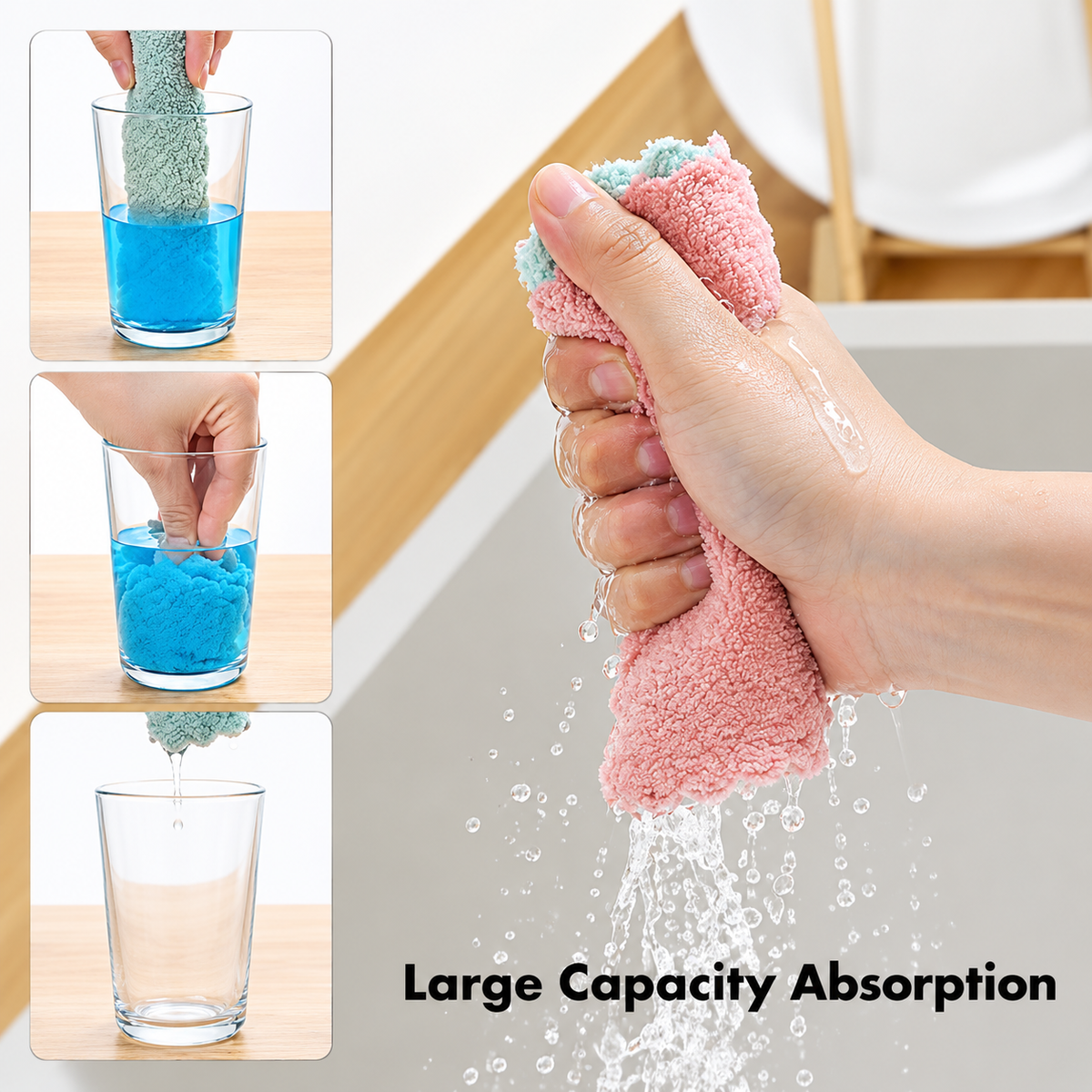 Microfiber Cleaning Towels for Kitchen & Home | Super Absorbent Soft Reusable Towels | Quick Dry Multi-Purpose Cleaning Cloths