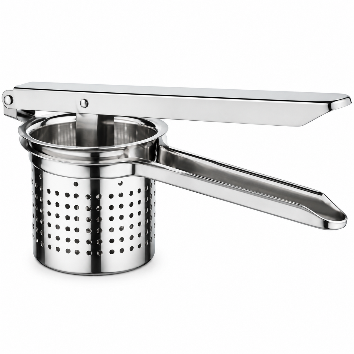 Stainless Steel Potato Ricer and Masher with Ergonomic Handle | Vegetable Press, Crusher & Squeezer for Potatoes, Radish and Other Vegetables | Easy to Clean | Pack of 1