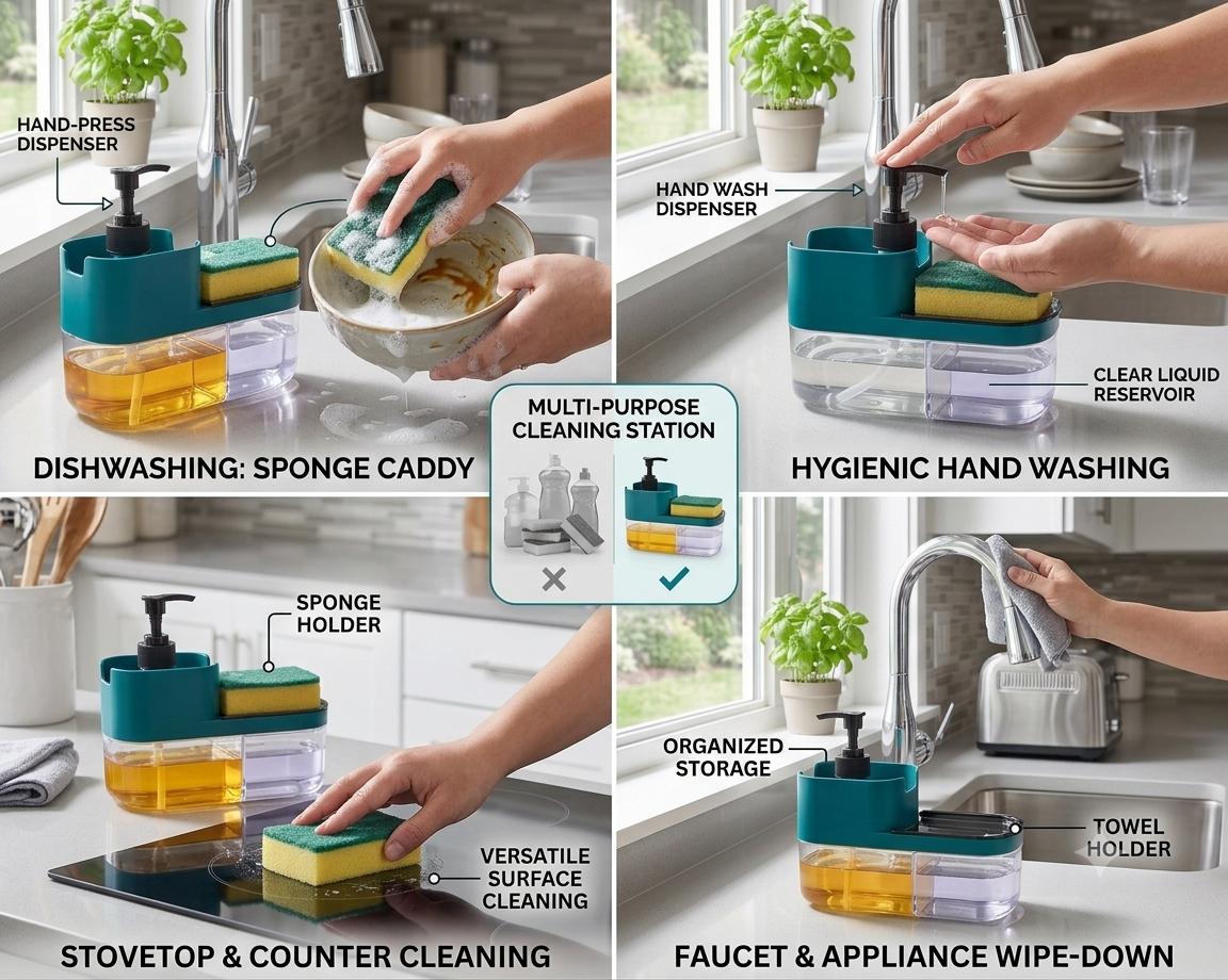 Soap Dispenser & Sponge Holder 2 IN 1