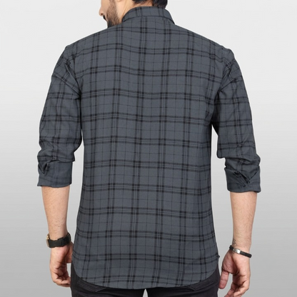 Men's Grey Full Sleeve Cotton Casual Shirt